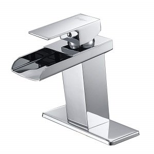 BWE Chrome Waterfall Bathroom Faucet