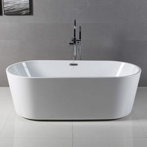 FerdY 67 Freestanding bathtub White Modern Stand Alone bathtub Soaking Bathtub